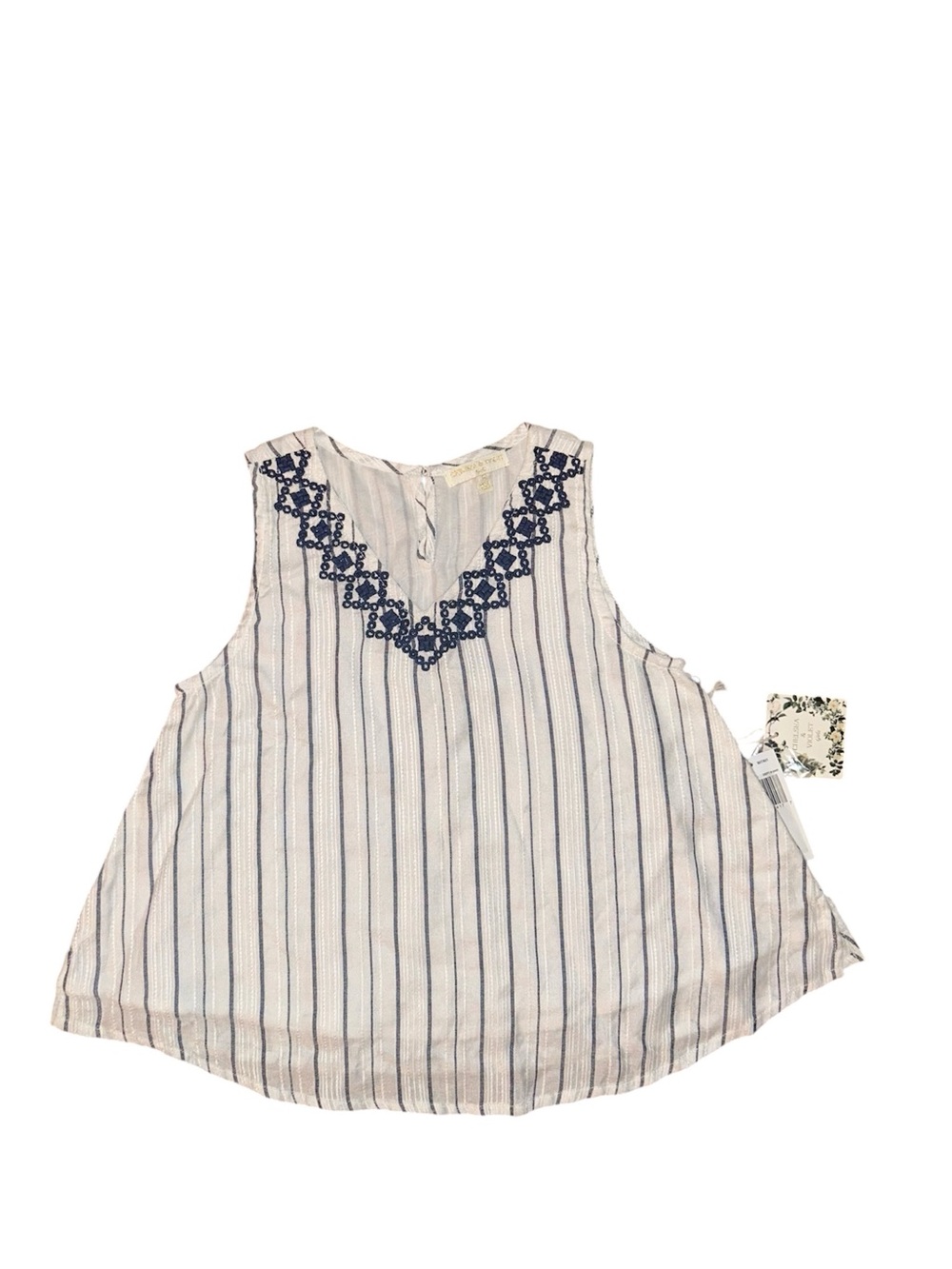 Chelsea & Violet Girls Striped Sleeveless Cotton Top